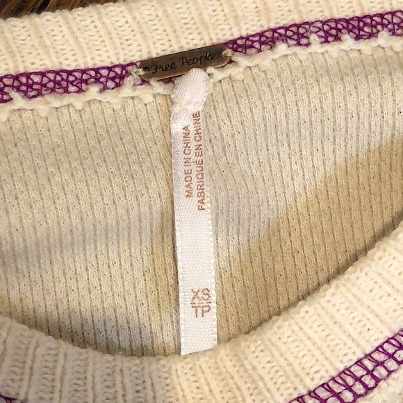 FREE PEOPLE In The Mix Oat Raspberry Reversible Thermal Sweater Knit Cuff XS NWT - Picture 5 of 13